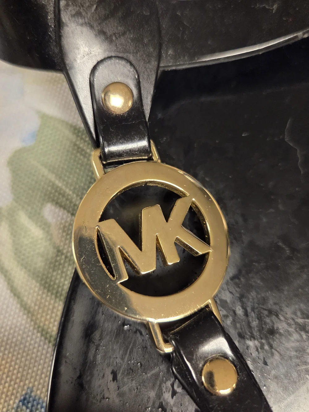Michael Kors Black Logo Thong Sandals